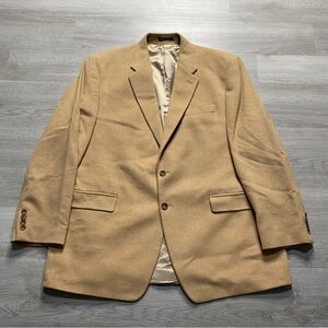 Vintage Ralph Lauren Loro Piana Camel Hair Tan Blazer Sport Coat Jacket Size 48L